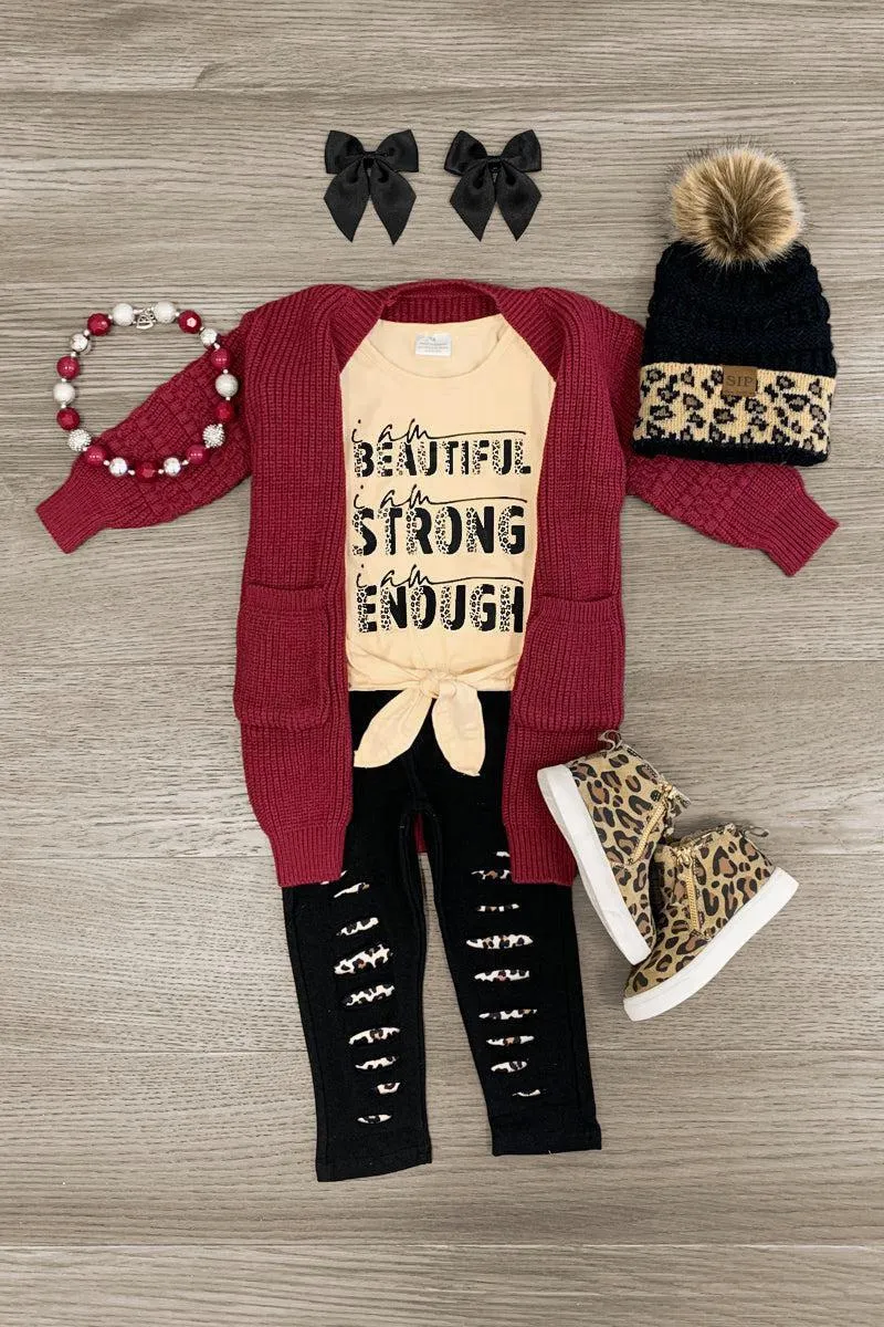 "I am... Beautiful, Strong, Enough" Legging Set