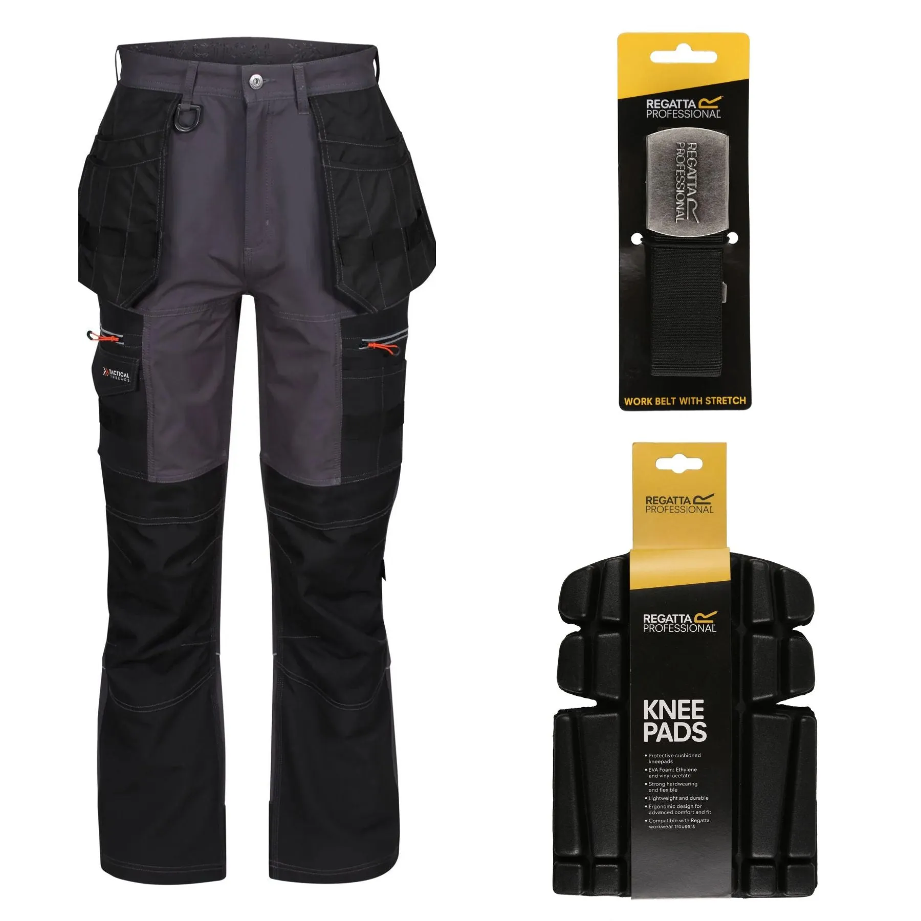 Regatta Professional Special Offer Pack - Mens Infiltrate Softshell Stretch Trousers   Belt   Knee Pads