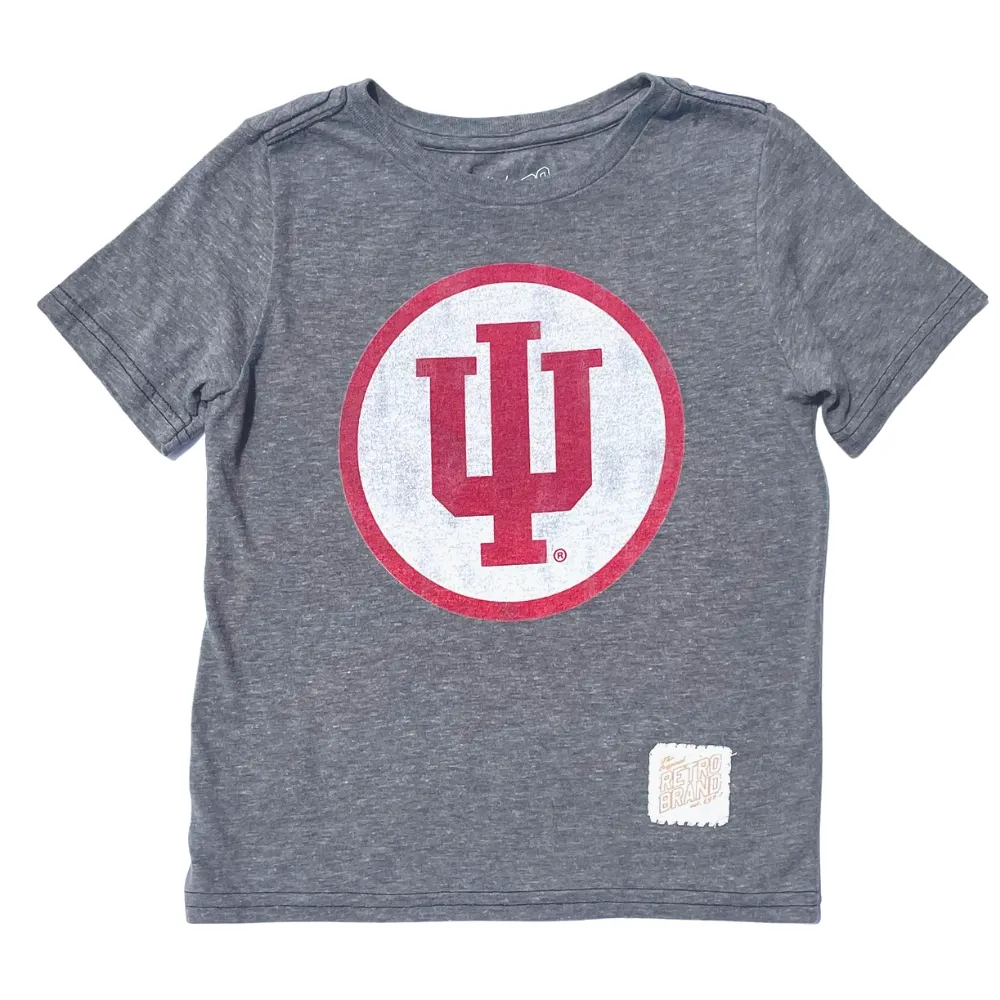Retro Brand - Indiana IU Logo Tee in Heather Grey
