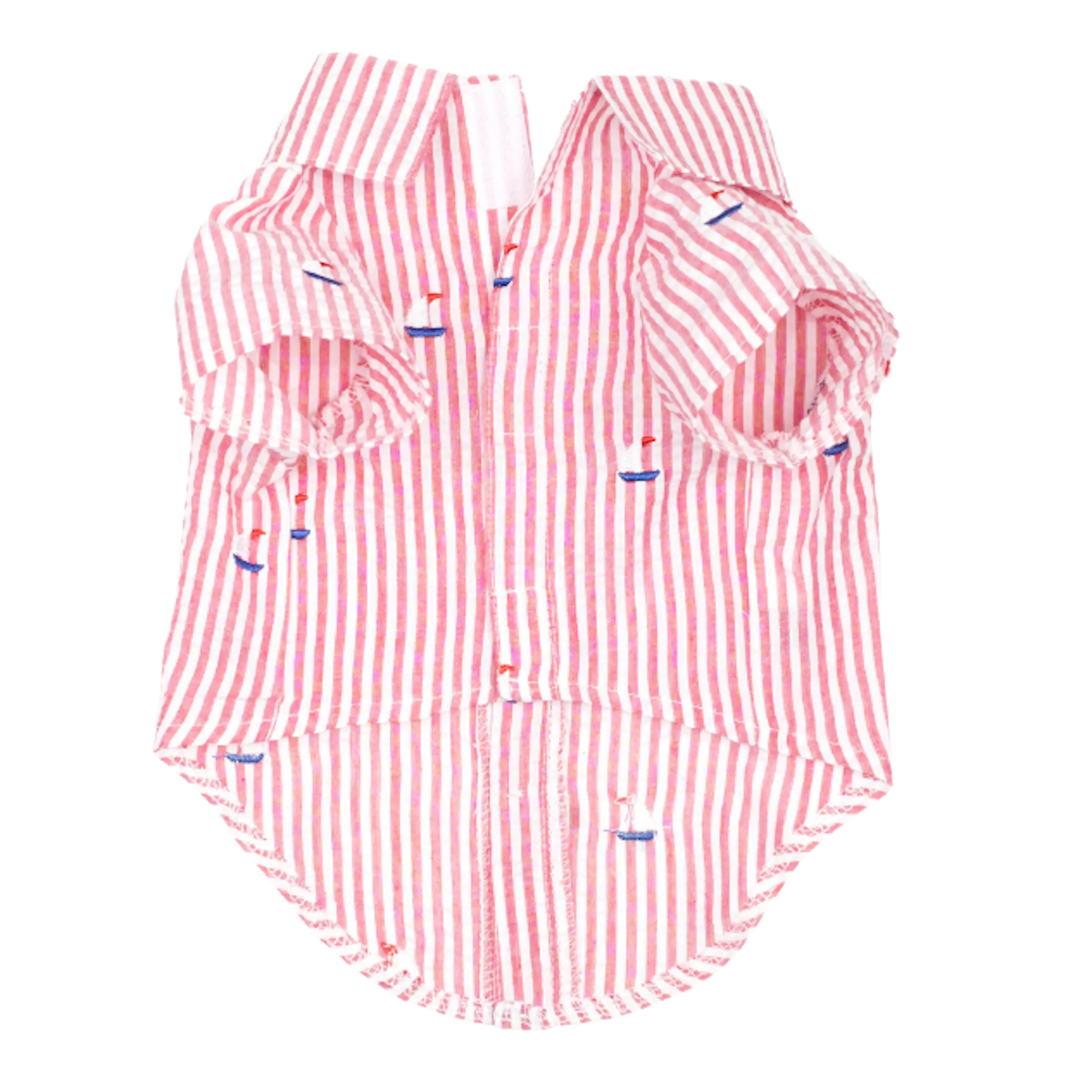 Shirt | Red Stripe Sailboats