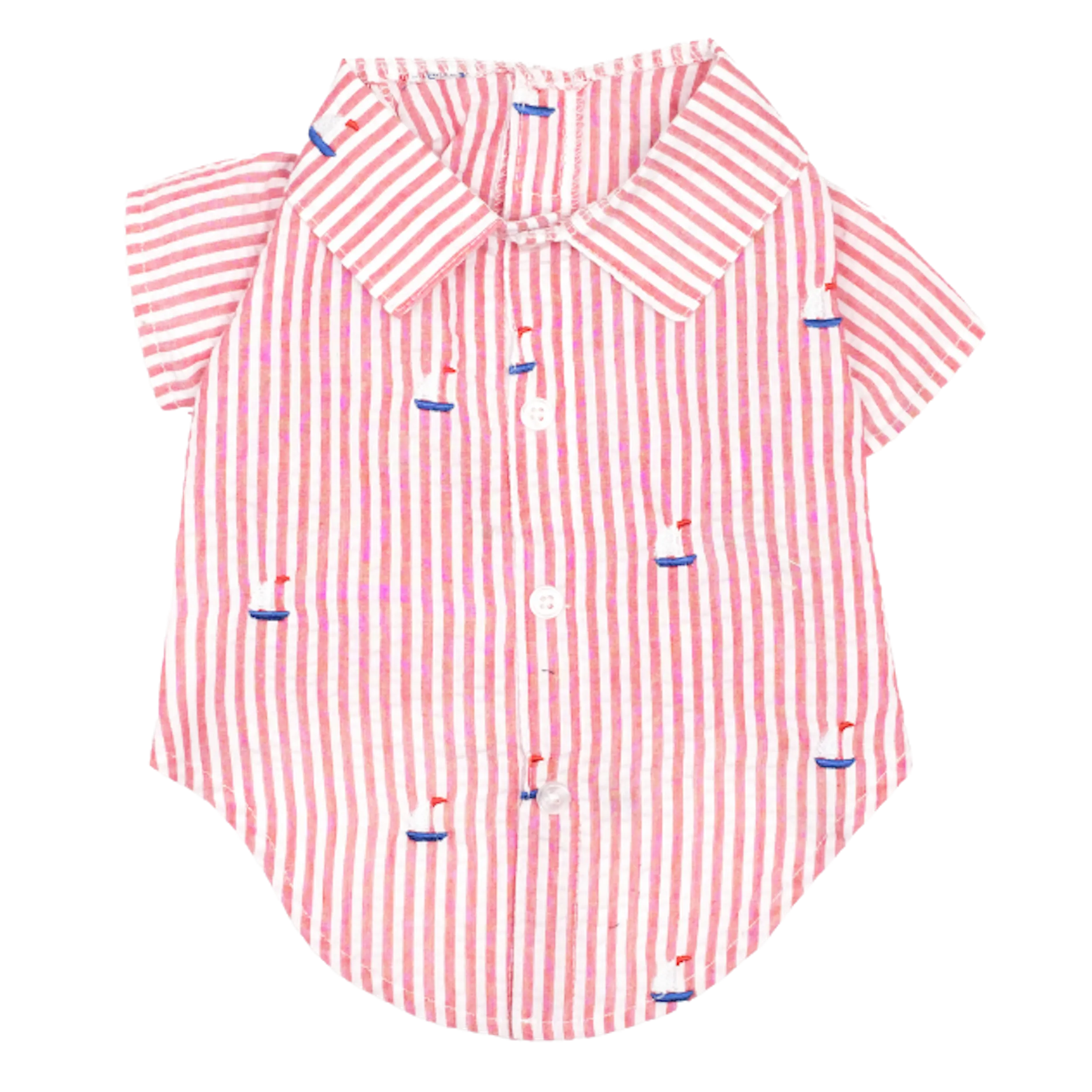 Shirt | Red Stripe Sailboats
