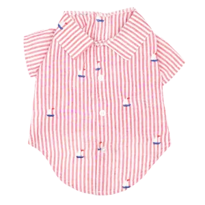 Shirt | Red Stripe Sailboats