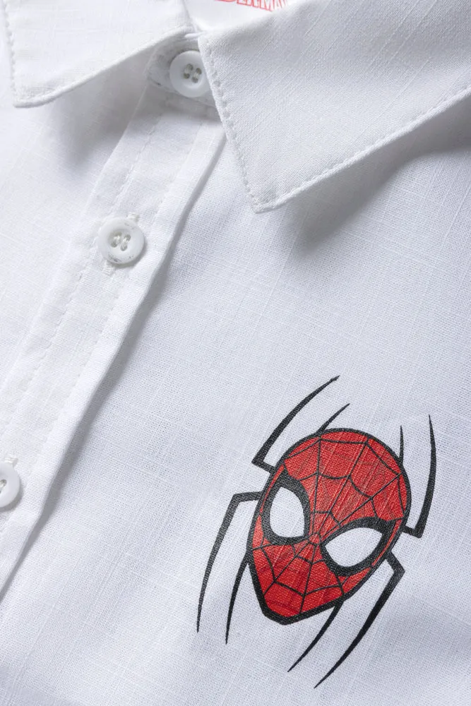Spider-Man Short Sleeve Shirt White