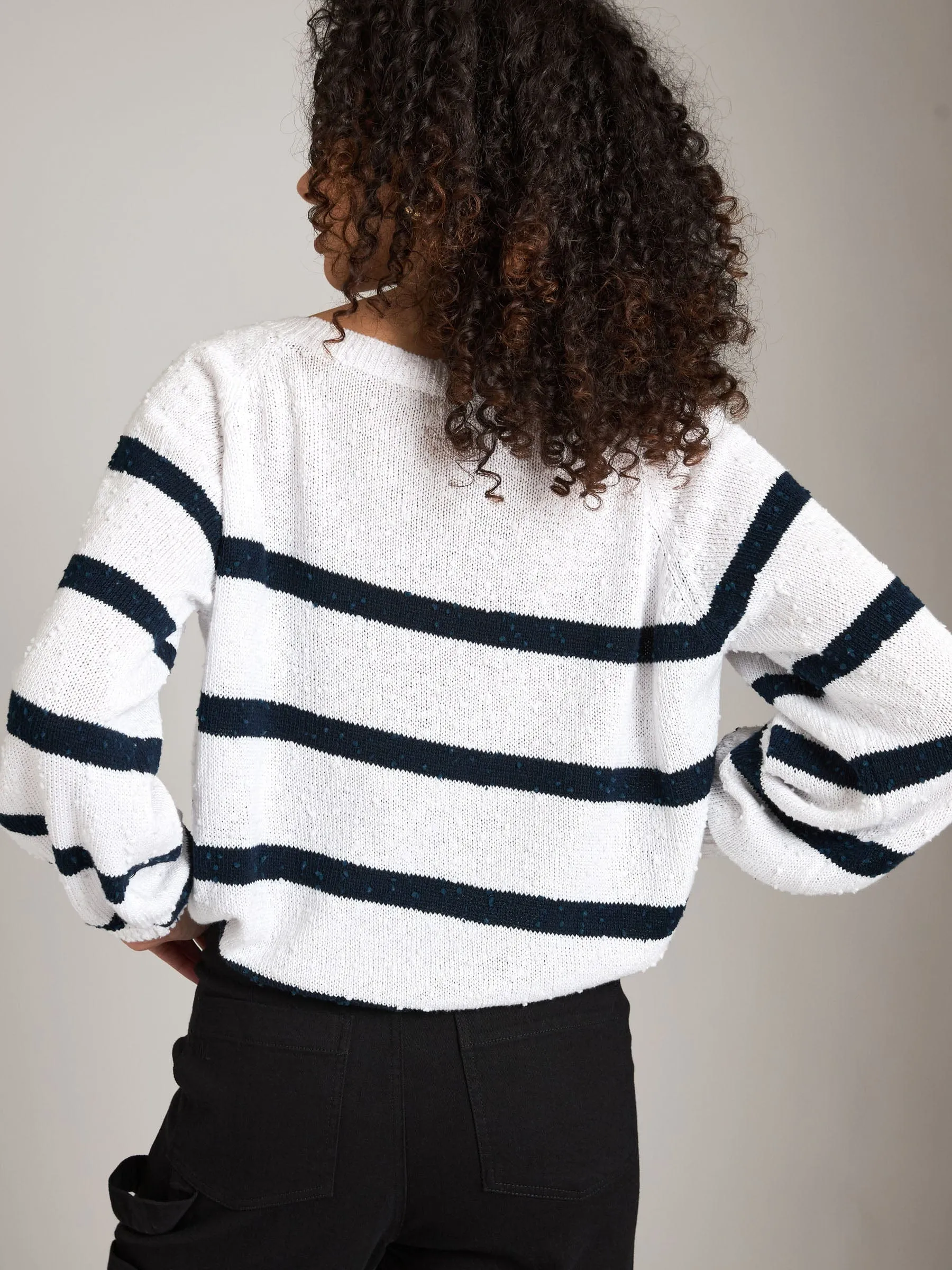 Stripe Erik Crew Raglan Pullover