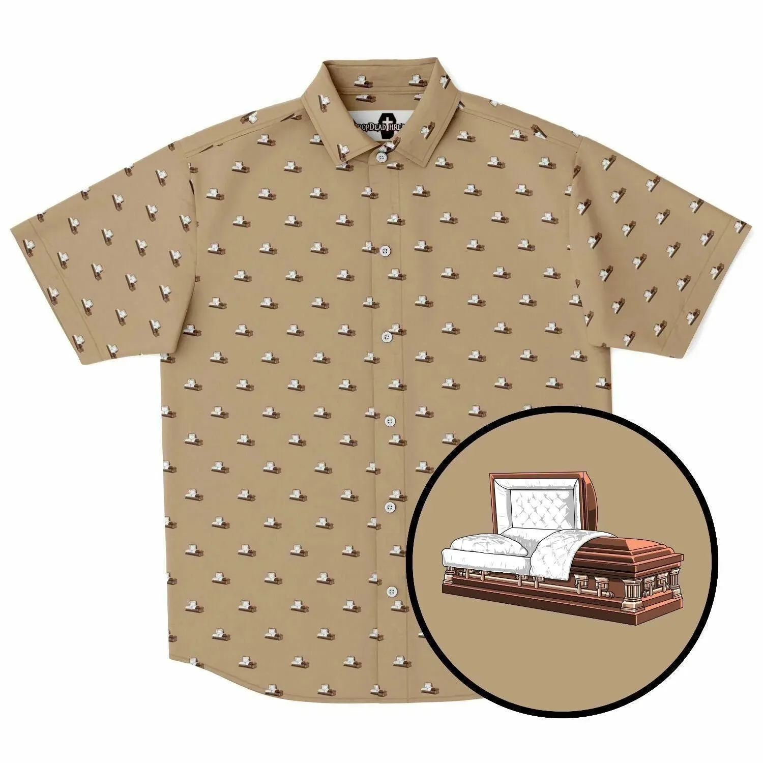 Subtle-Tee Brown Casket on Light Brown