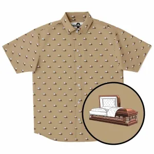 Subtle-Tee Brown Casket on Light Brown