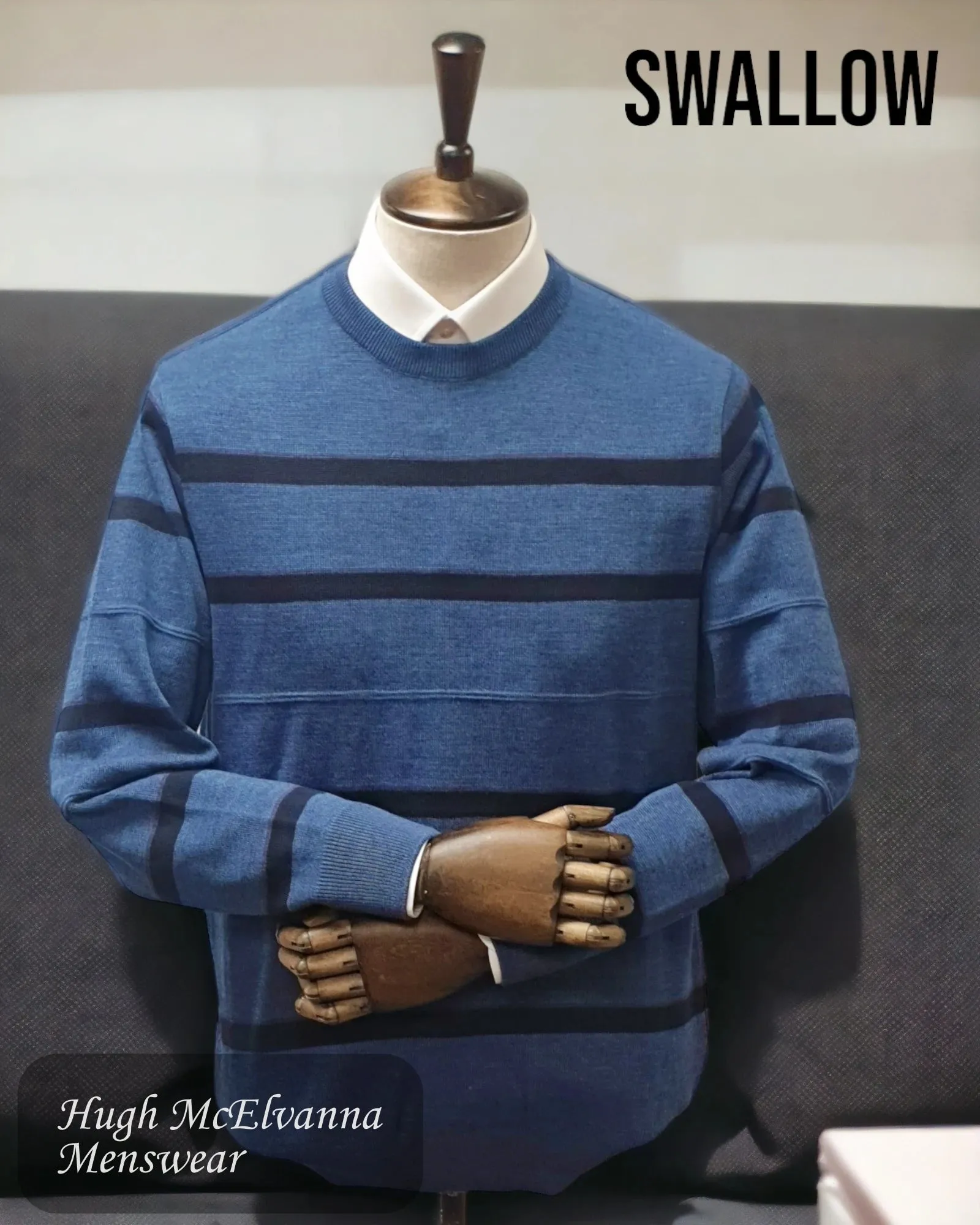 Swallow Blue Crew Neck Pullover