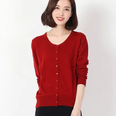 Sweater Women Cardigan Matching Slim Look All-Matching Short - Outerwear