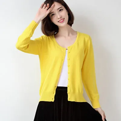 Sweater Women Cardigan Matching Slim Look All-Matching Short - Outerwear