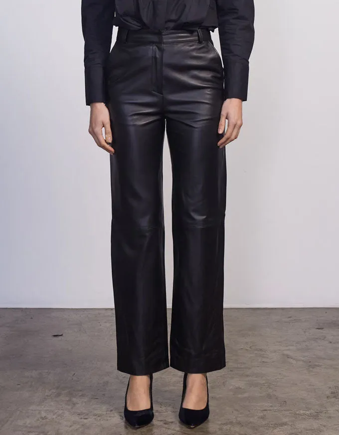Syracuse Leather Pant Black