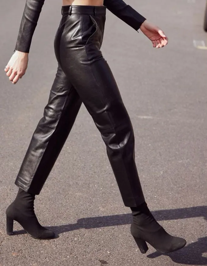 Syracuse Leather Pant Black