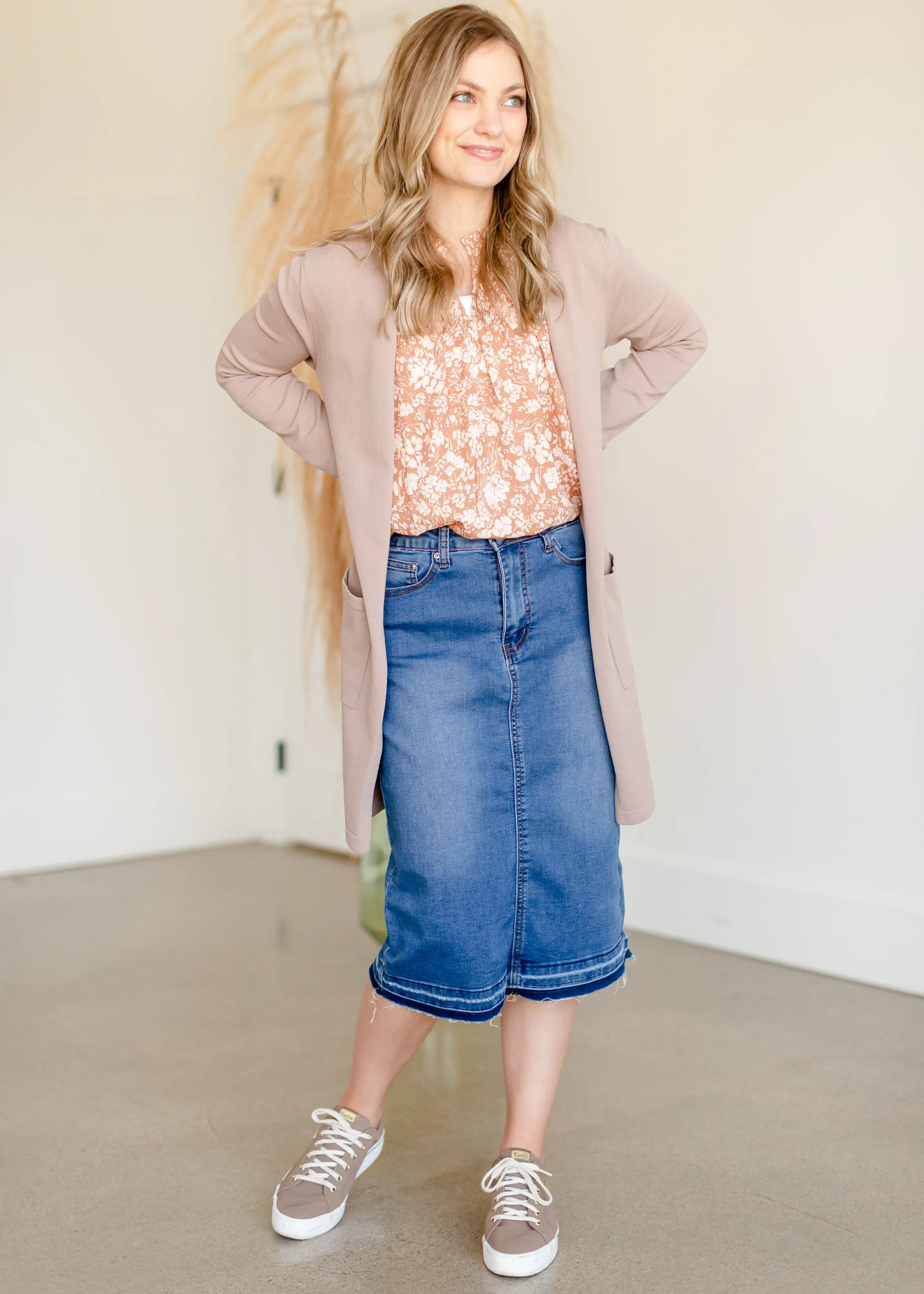 Taupe Floral Ruffle Printed Top - FINAL SALE