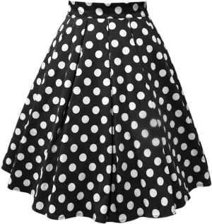 Tennis Skirt for Women Trendy Polka Dot High Elastic Waist Pleated A-Line Dance Casual Short Skirts for Summer Vacation