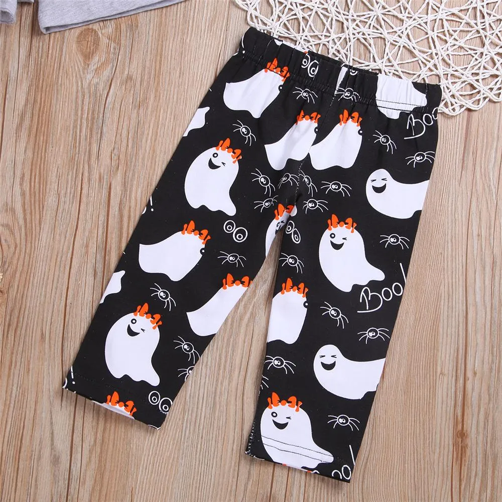 Toddler Girls Cartoon Flared Sleeve Top & Pants Girls Clothing Wholesale