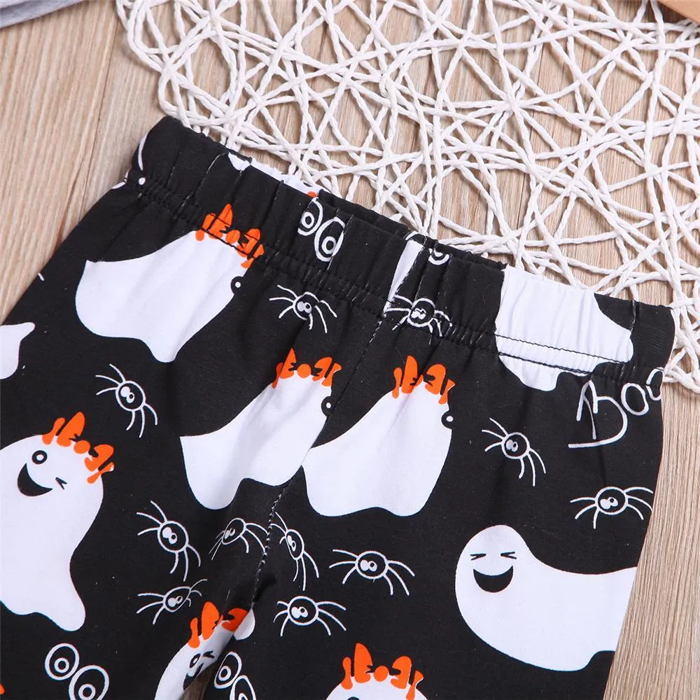 Toddler Girls Cartoon Flared Sleeve Top & Pants Girls Clothing Wholesale