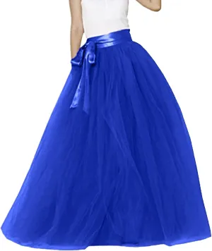 Tulle Tutu Skirt for Women Womens Long Tutu Skirts Pleated Princess Midi Skirts Adult Tutu Dancing Party Evening