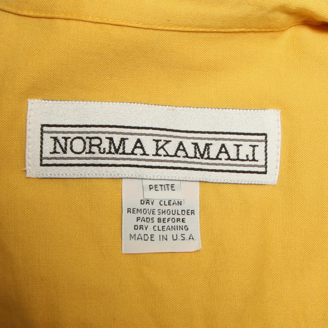 Vintage 80's Norma Kamali Canary Yellow Cotton Shirt Dress