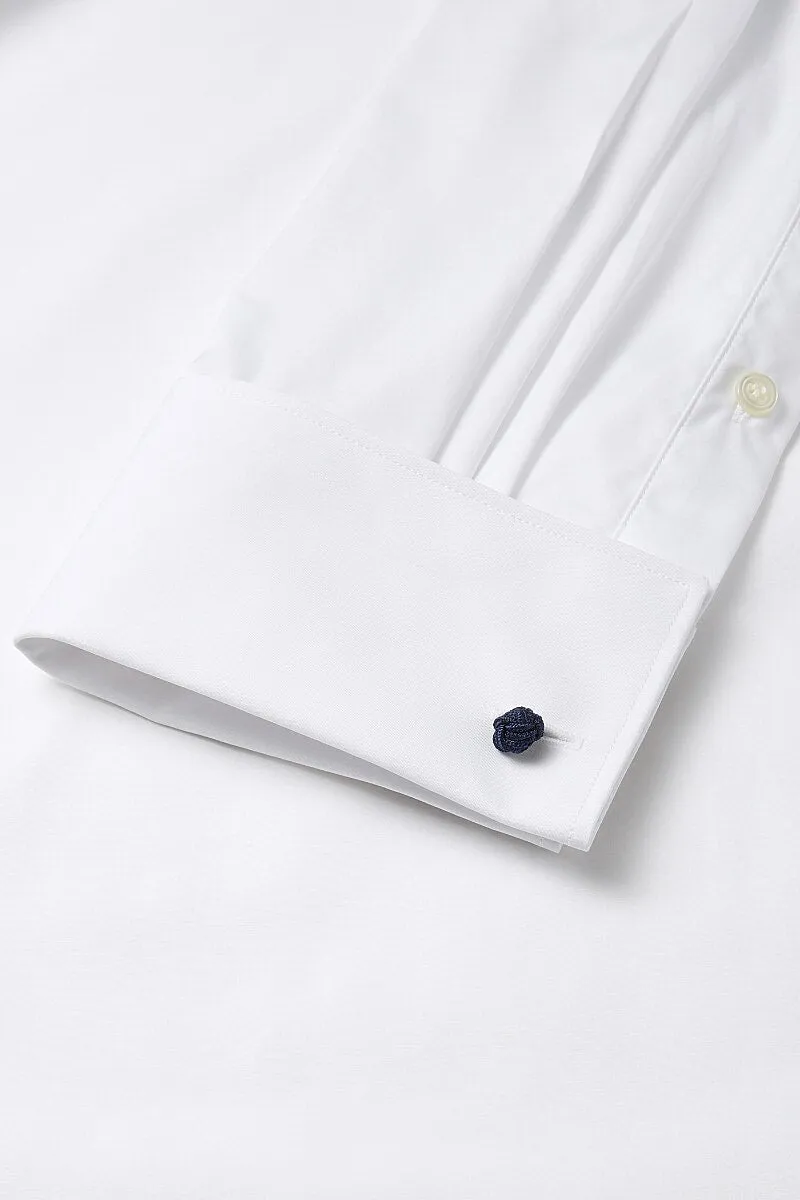 White Poplin Cutaway Collar Tailored Fit Double Cuff Shirt