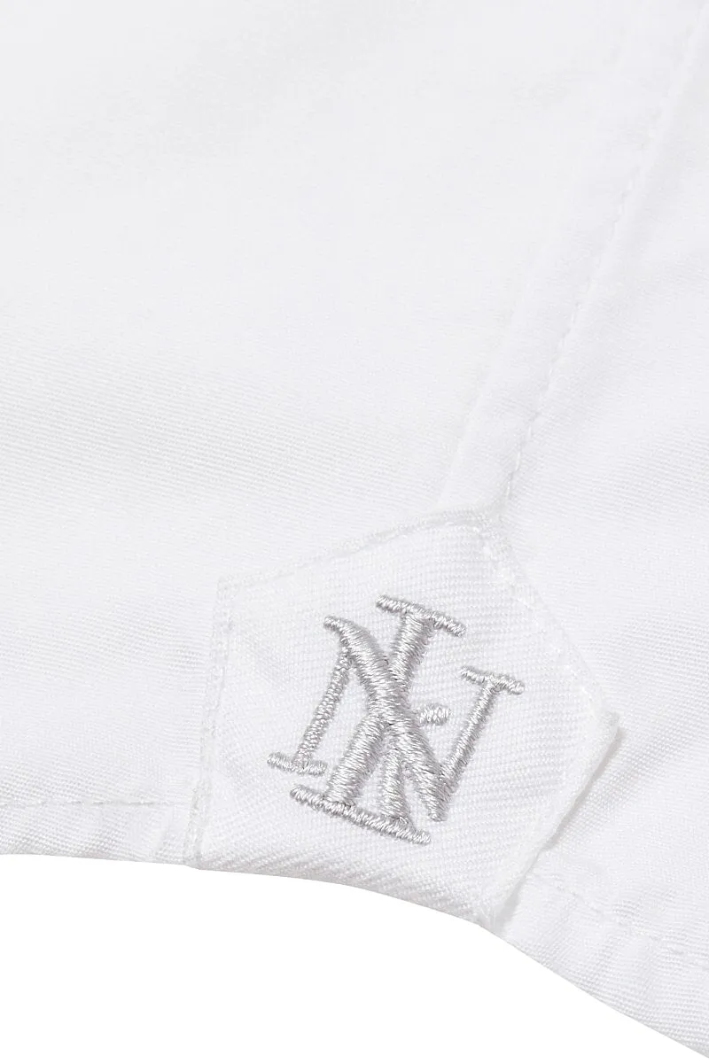 White Poplin Cutaway Collar Tailored Fit Double Cuff Shirt