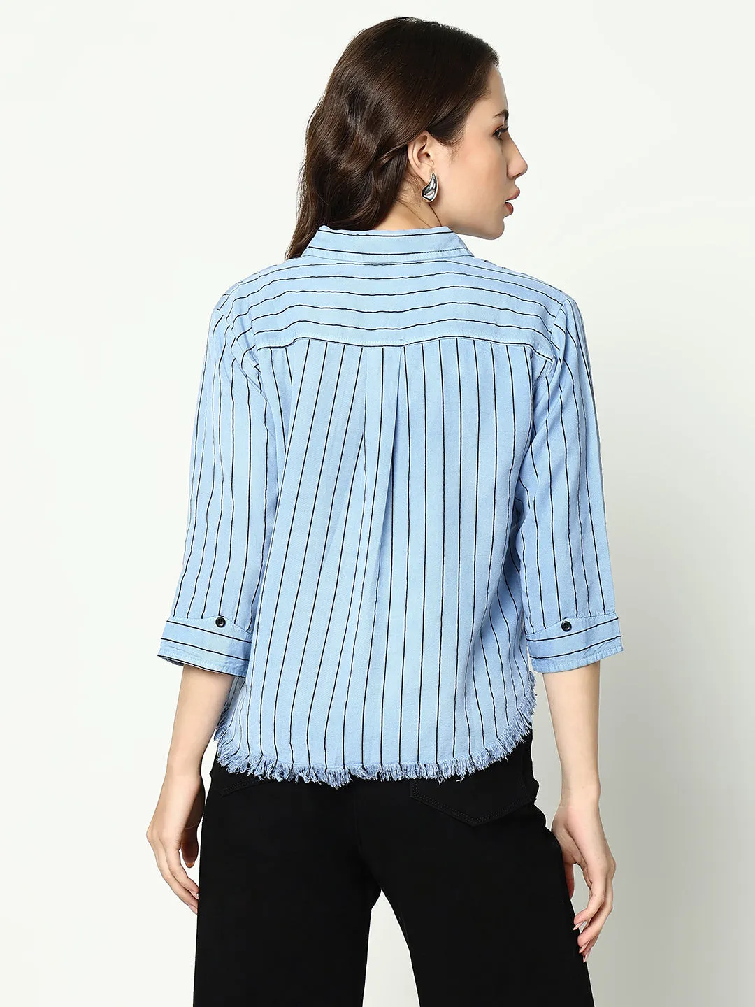 Women's Blue Striped Shirt